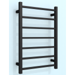 Heated Towel Rail Square 7 Bar 750Hx500Wx120D - Black